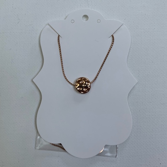 Kinsley Armelle Rose Gold Charlotte Necklace Hammered Disc Necklace RETIRED - Picture 12 of 13
